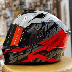  Suomy SUOMY STELLAR Corner speed sisak fekete/fehr/flu piros 2024