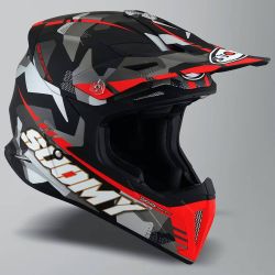  Suomy SUOMY X-WING Camouflager cross buksisak matt fekete/ezst/piros 2024
