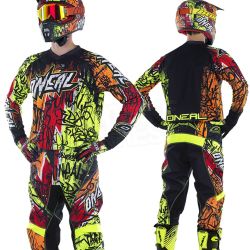 O'Neal O'NEAL Element Racewear Vandal cross szett fekete/piros/flu/narancs